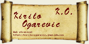 Kirilo Ogarević vizit kartica